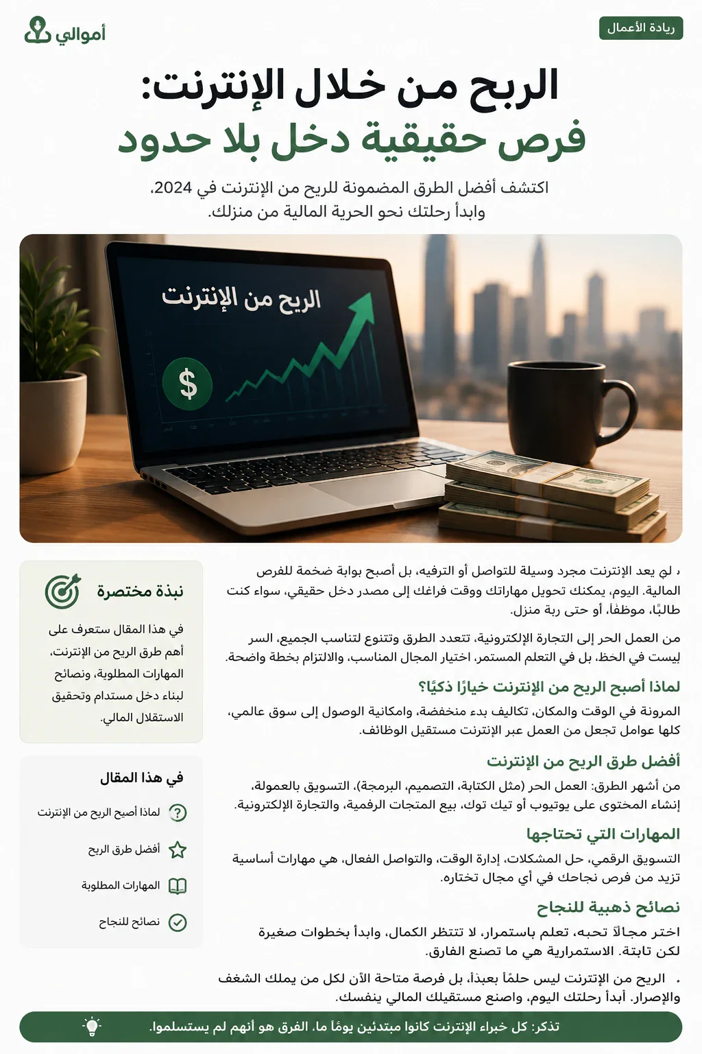 image about الربح من الإنترنت.. فرصة تستحق التجربة