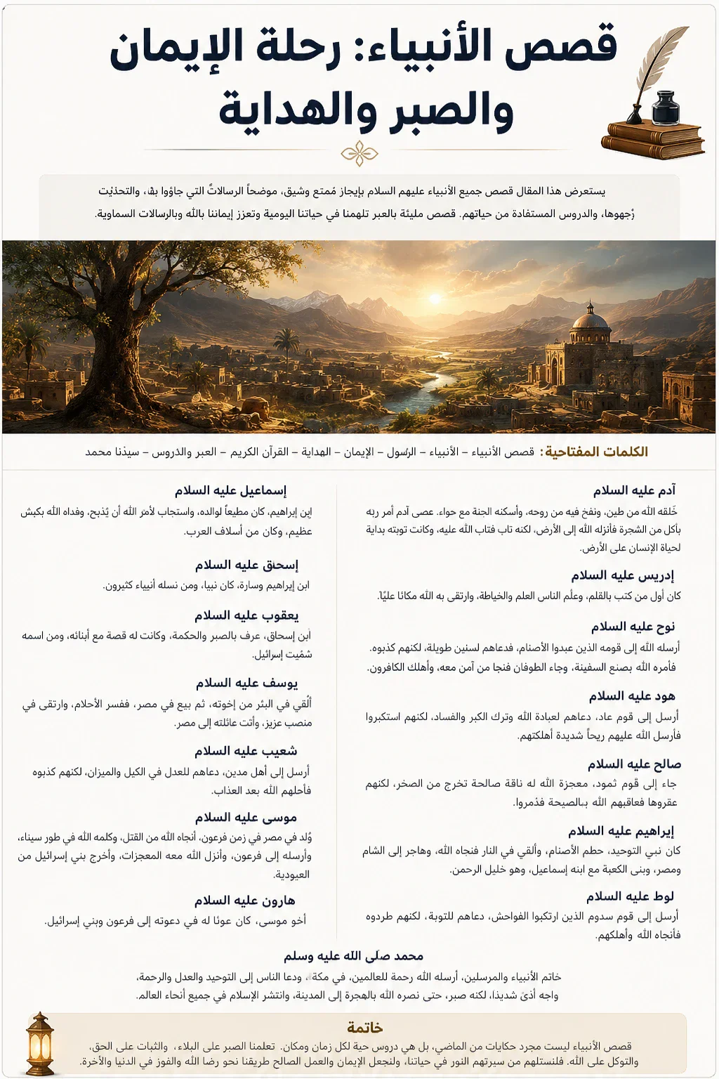 image about قصص الأنبياء: رحلة الإيمان والصبر والهداية من آدم إلى محمد ﷺ