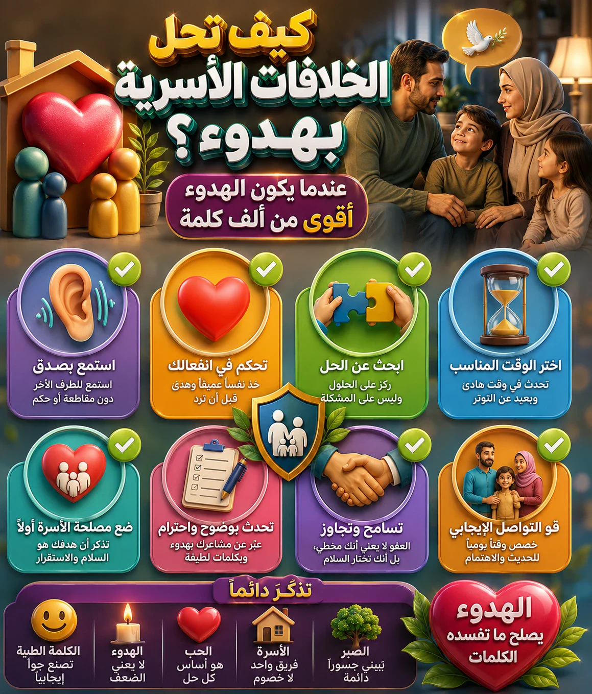 image about كيف تحل الخلافات الأسرية بهدوء؟.. عندما يكون الهدوء أقوى من ألف كلمة