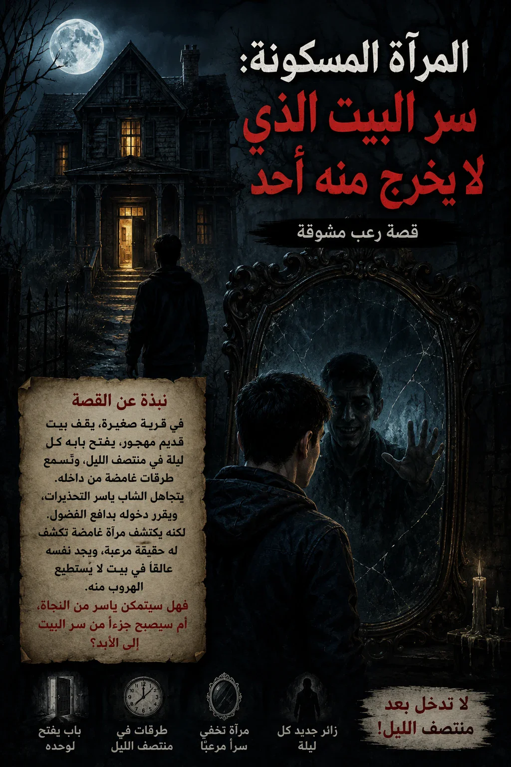image about 👻 المرآة المسكونة: سر البيت الذي لا يخرج منه أحد