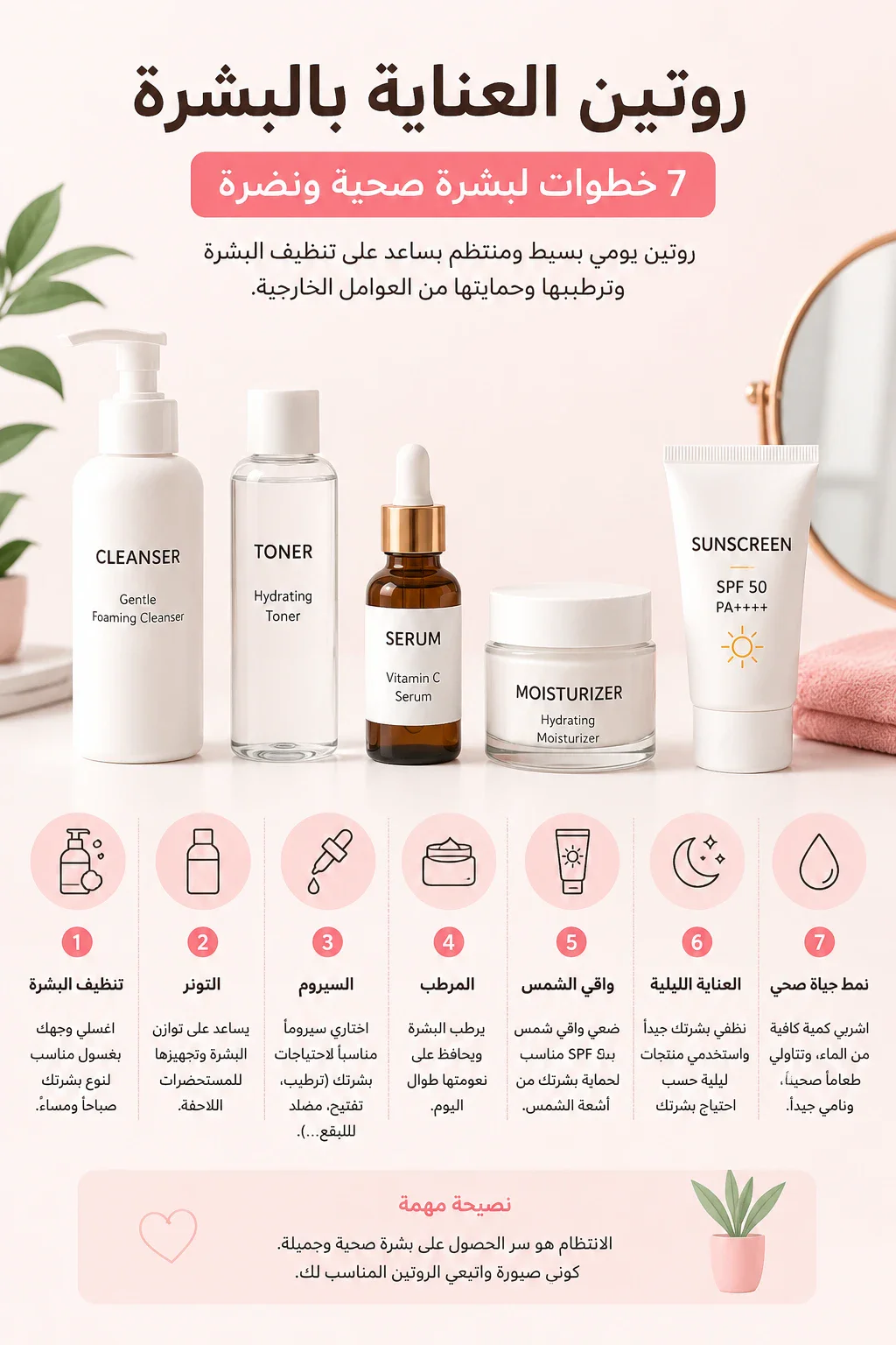 image about روتين العناية بالبشرة للمبتدئين: 7 خطوات بسيطة لبشرة صحية