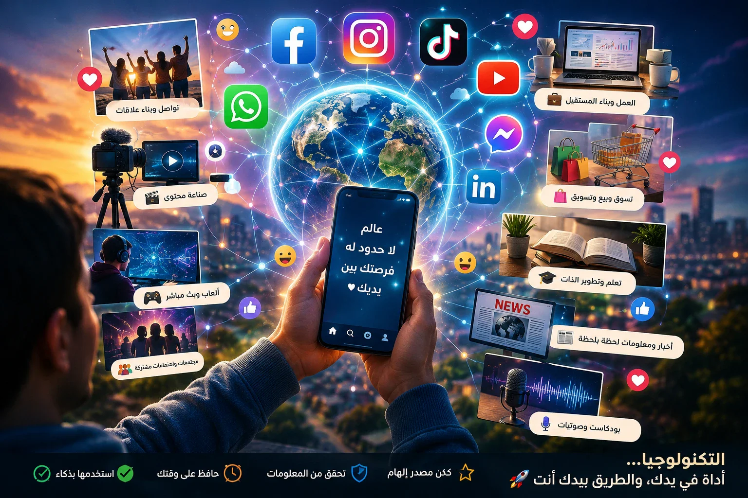 image about من شاشة صغيرة إلى عالم كامل: كيف غيّرت مواقع التواصل الاجتماعي حياتنا؟ 📱🌍✨