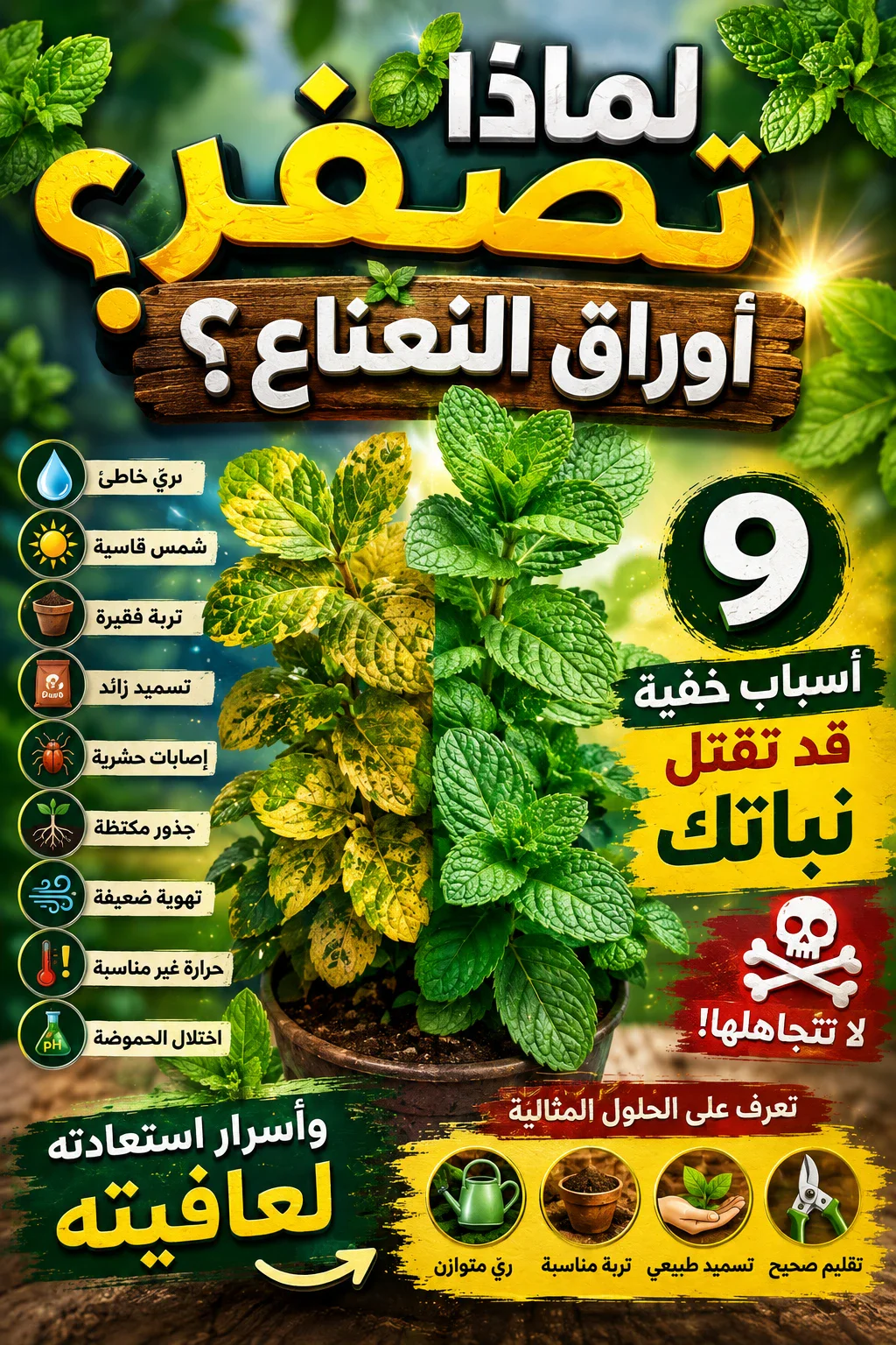 image about لماذا تصفر أوراق النعناع؟.. 9 أسباب خفية قد تقتل نباتك وأسرار استعادته لعافيته