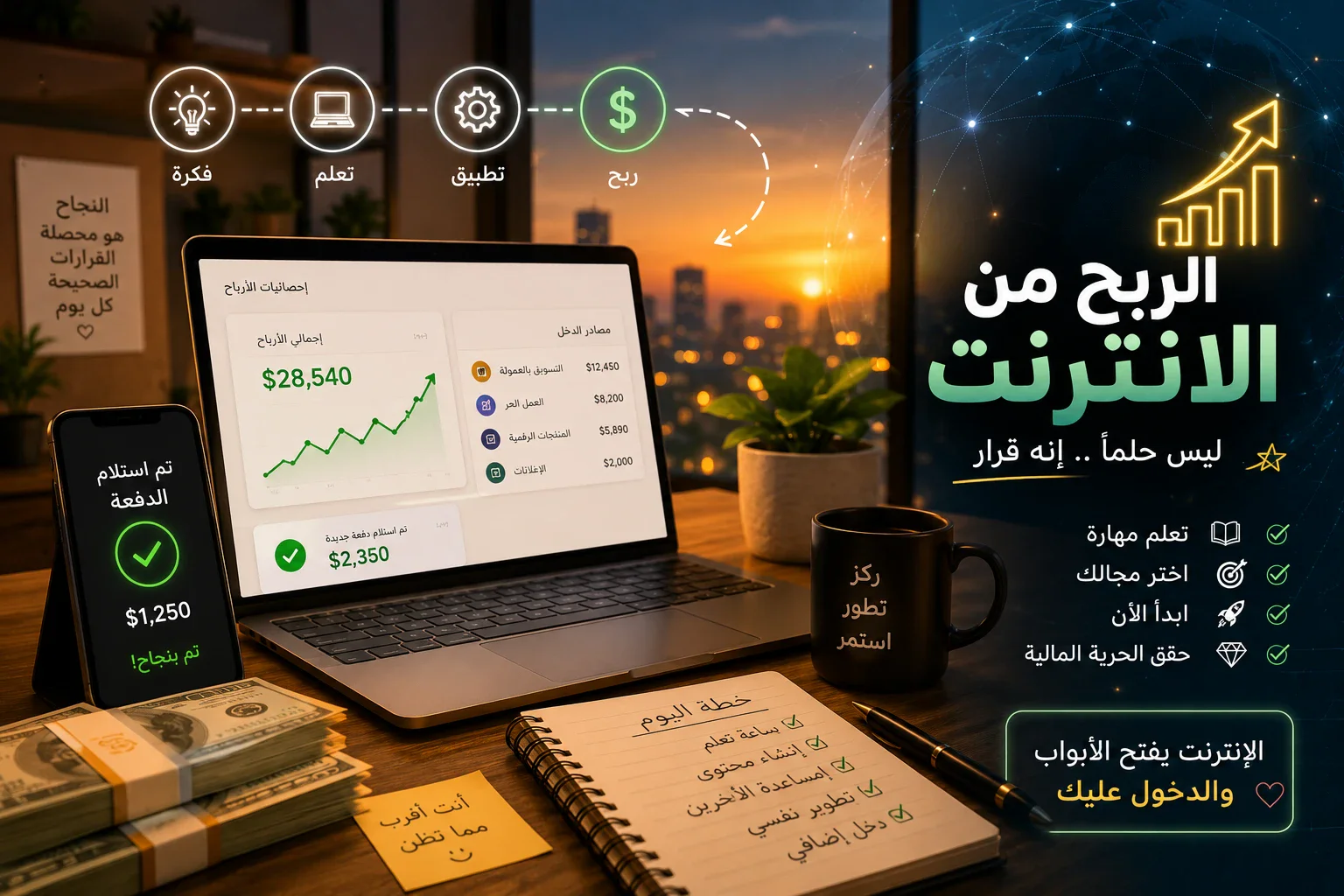 image about الربح من الإنترنت: حوّل وقتك ومهاراتك إلى دخل حقيقي