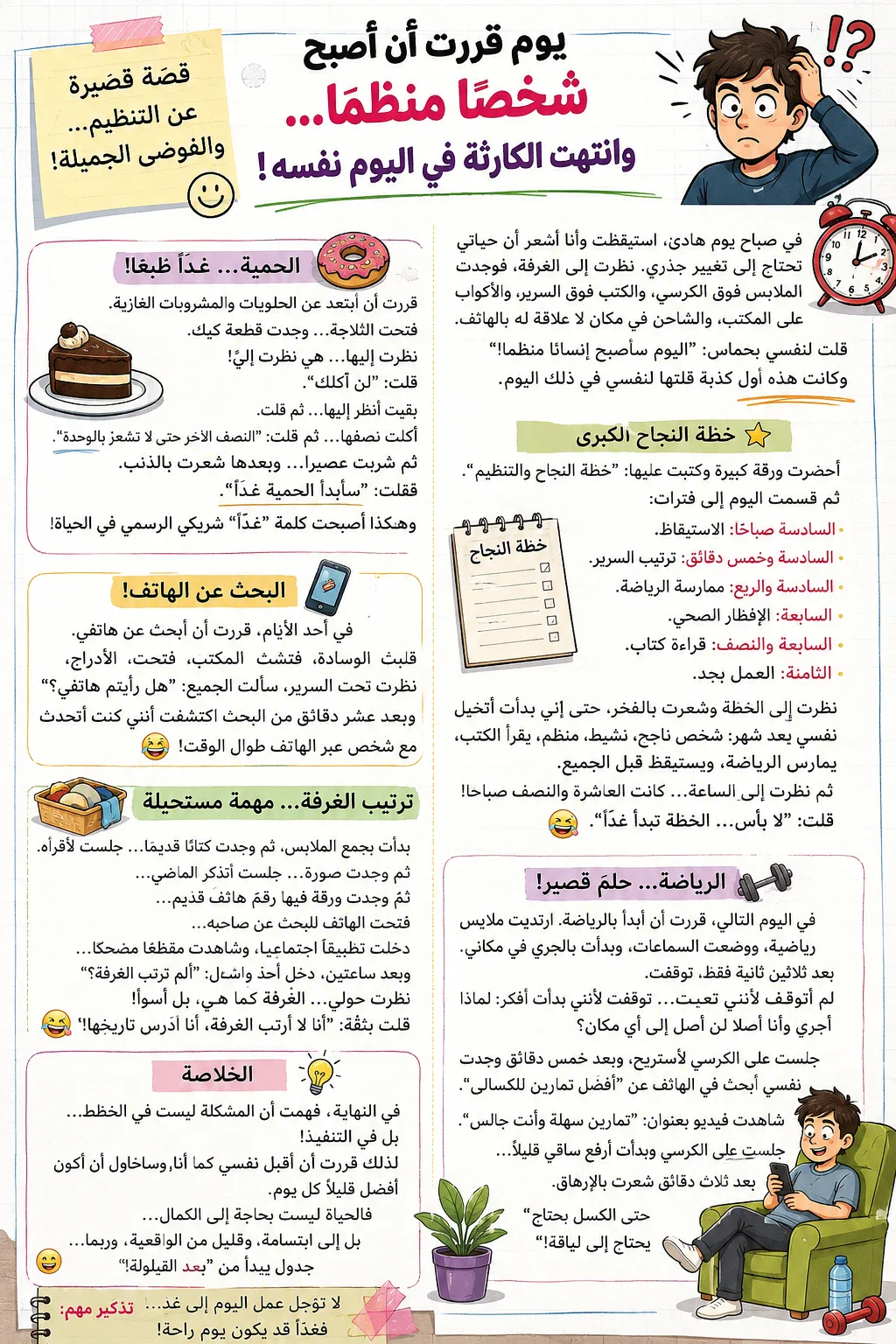 image about يوم قررت أن أصبح شخصًا منظمًا… وانتهت الكارثة في اليوم نفسه