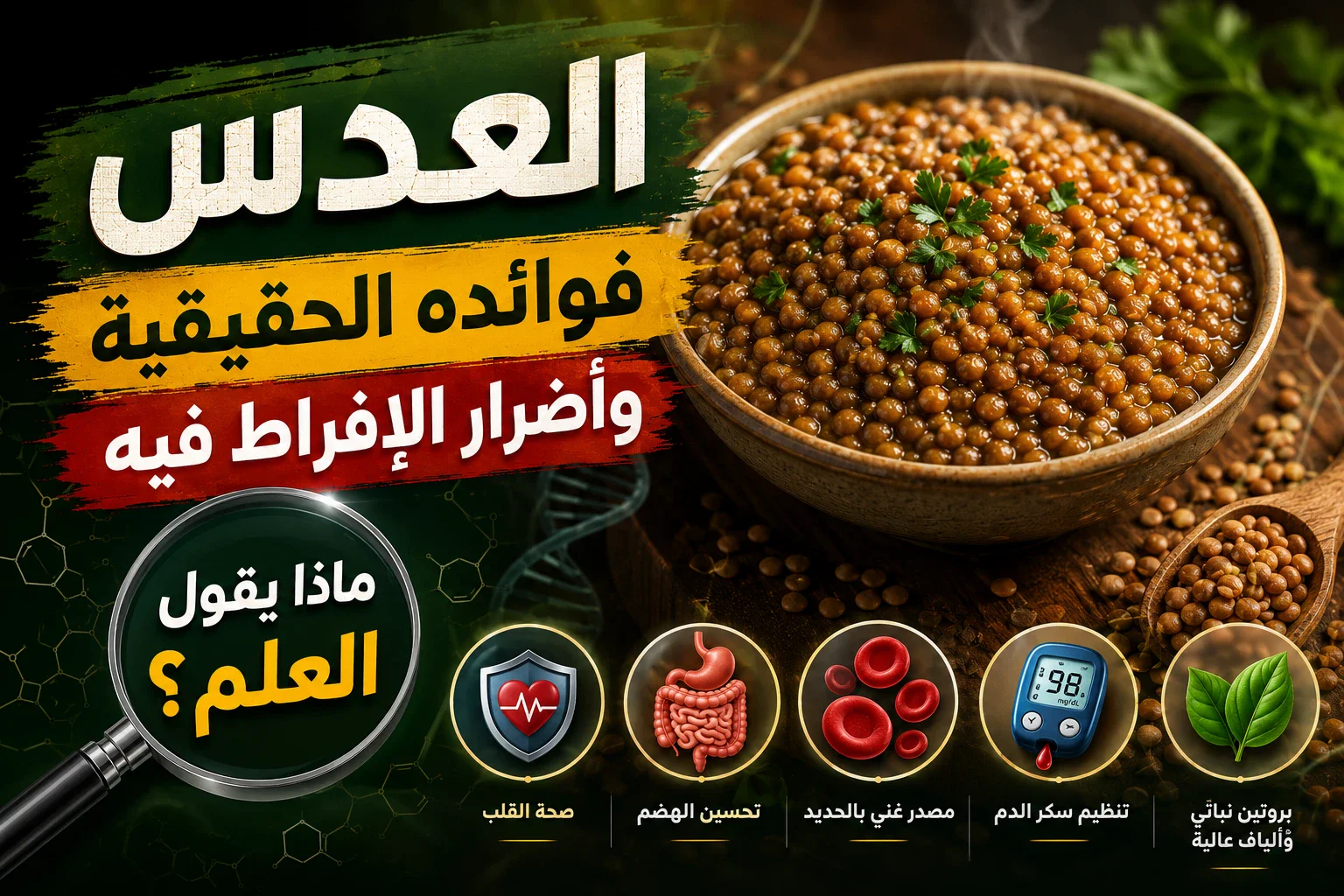 image about العدس تحت المجهر: فوائده الحقيقية وأضرار الإفراط فيه — ماذا يقول العلم؟