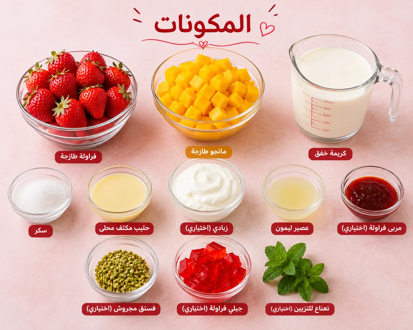 image about طريقة  عمل كوكتيل المانجو والفراولة في المنزل 