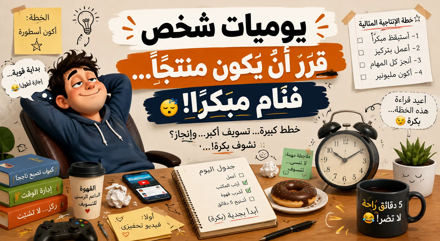 image about يوميات شخص قرر أن يكون منتجًا… فنام مبكرًا