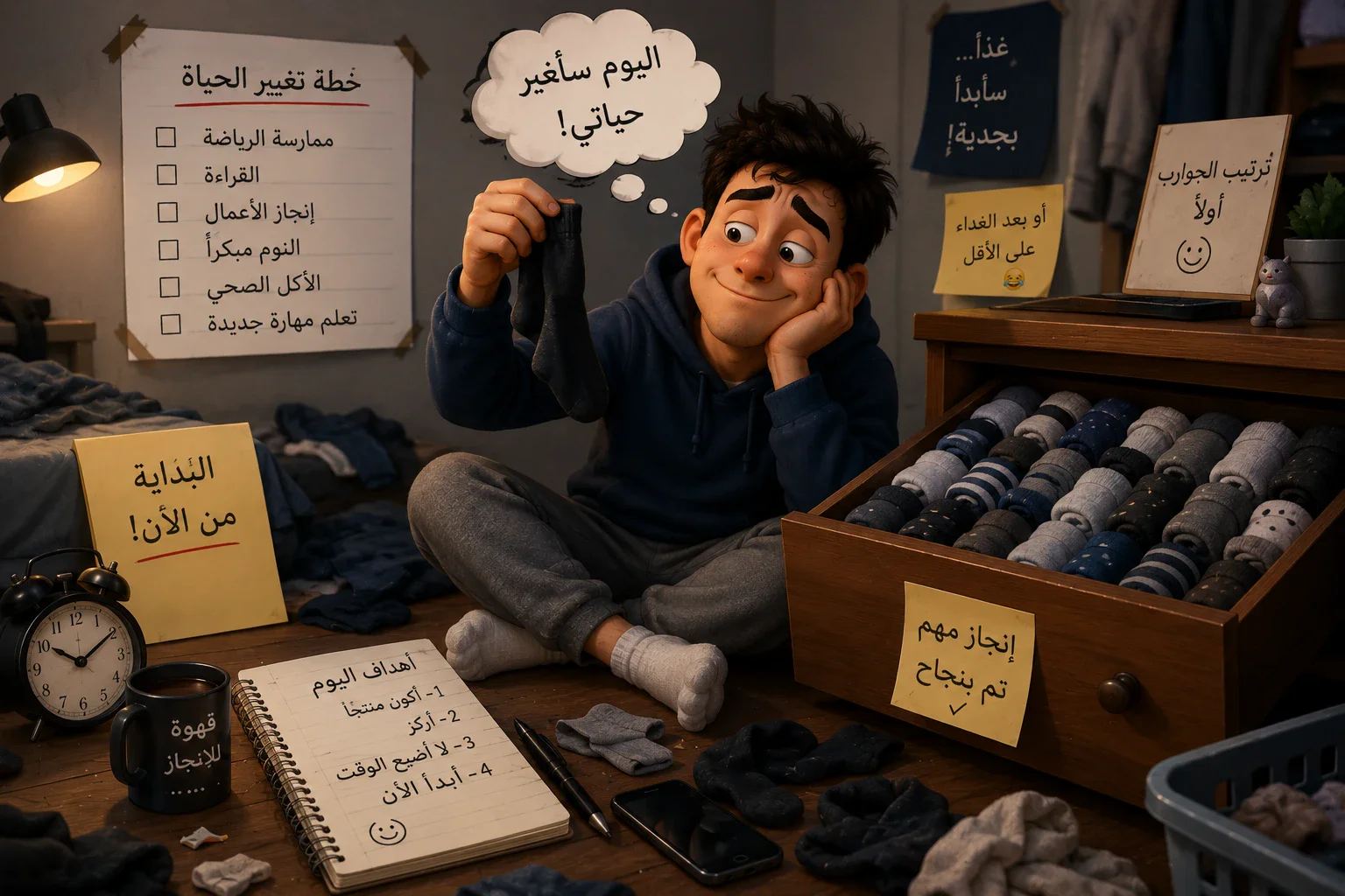 image about عندما قررت أن أرتب حياتي… فرتبت درج الجوارب!
