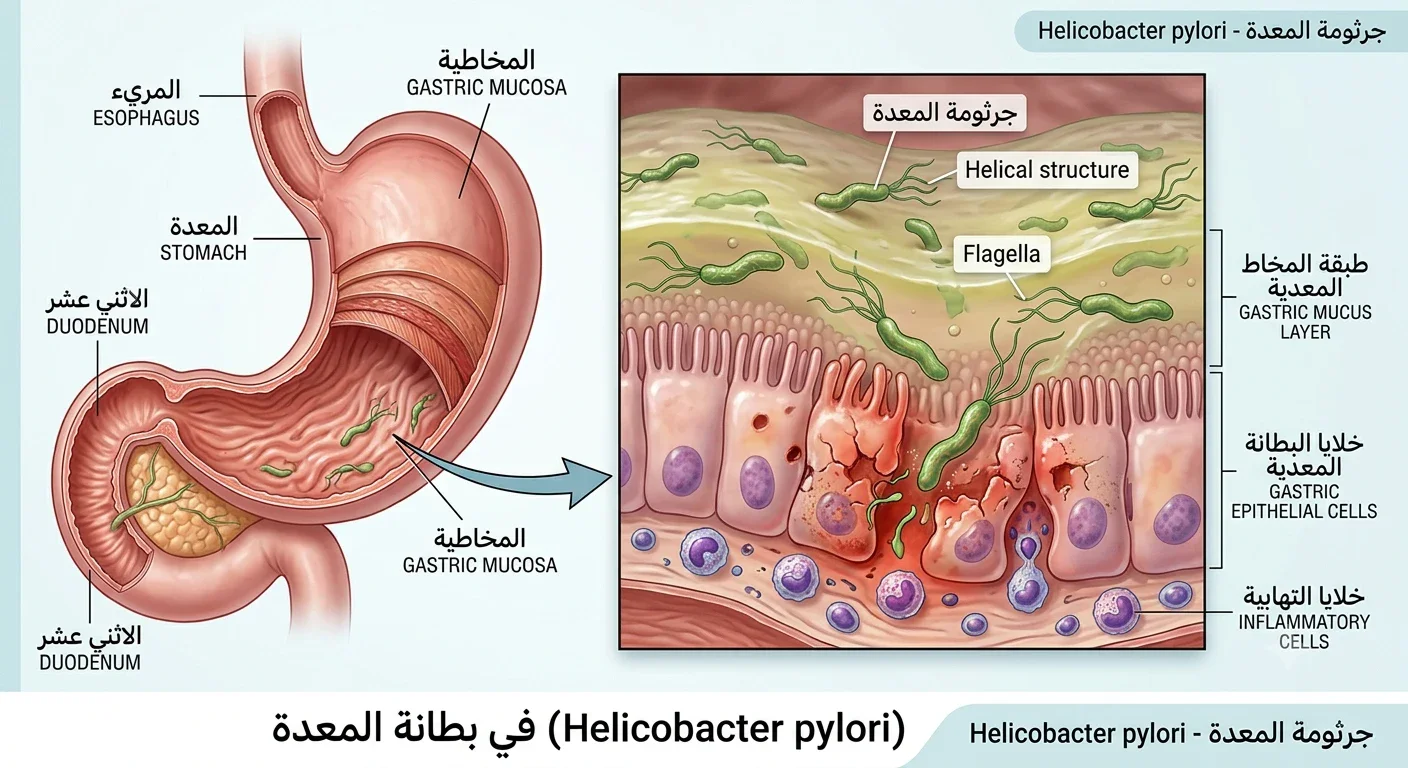 image about جرثومة المعدة: الأعراض والأسباب وطرق التشخيص والعلاج والوقاية