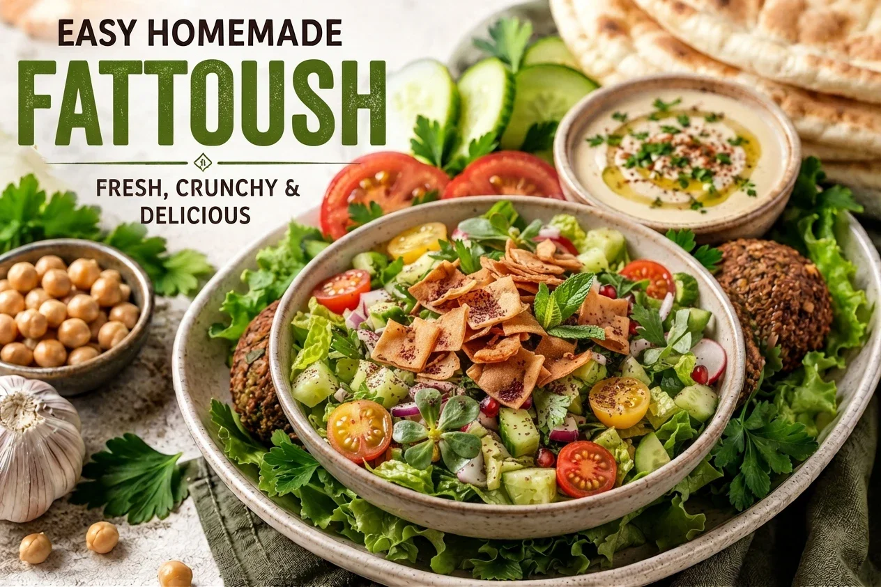 image about Easy Fattoush Salad Recipe: Fresh, Crunchy and Full of Flavor
