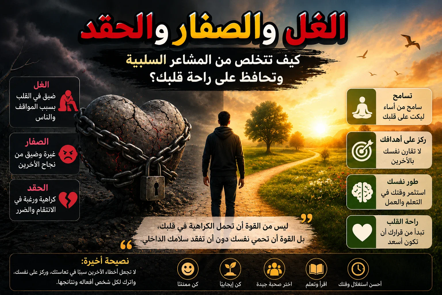 image about # **الغل والصفار والحقد.. كيف تتخلص من المشاعر السلبية وتحافظ على راحة قلبك؟**