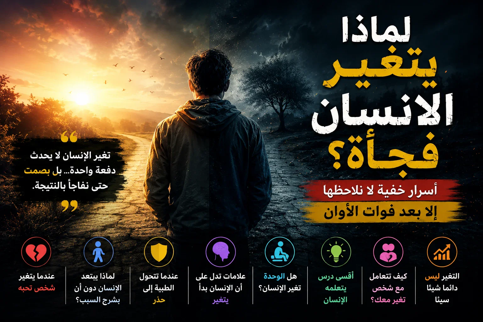 image about لماذا يتغير الإنسان فجأة؟ أسرار خفية لا نلاحظها إلا بعد فوات الأوان