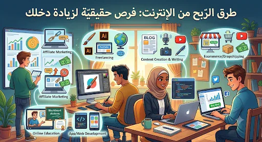 image about طرق الربح من الإنترنت: فرص حقيقية لزيادة دخلك