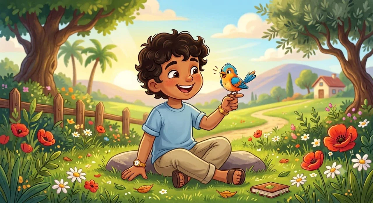 image about العنوان: سليم والعصفور الصغير 🐦
