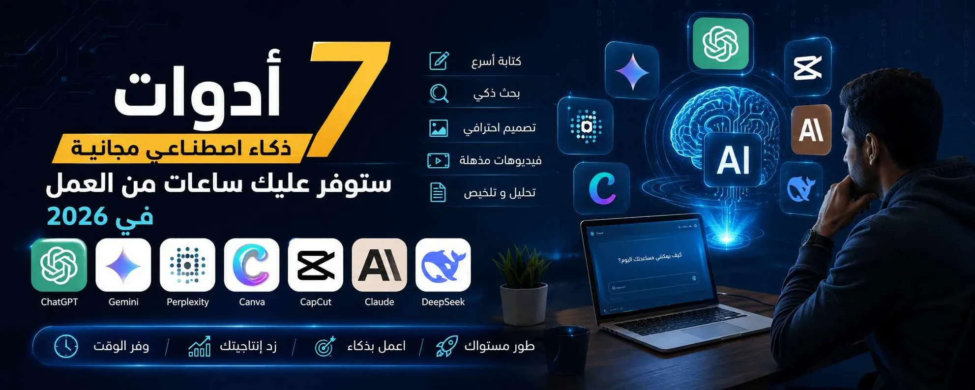 image about 7 أدوات ذكاء اصطناعي مجانية ستوفر عليك ساعات من العمل في 2026