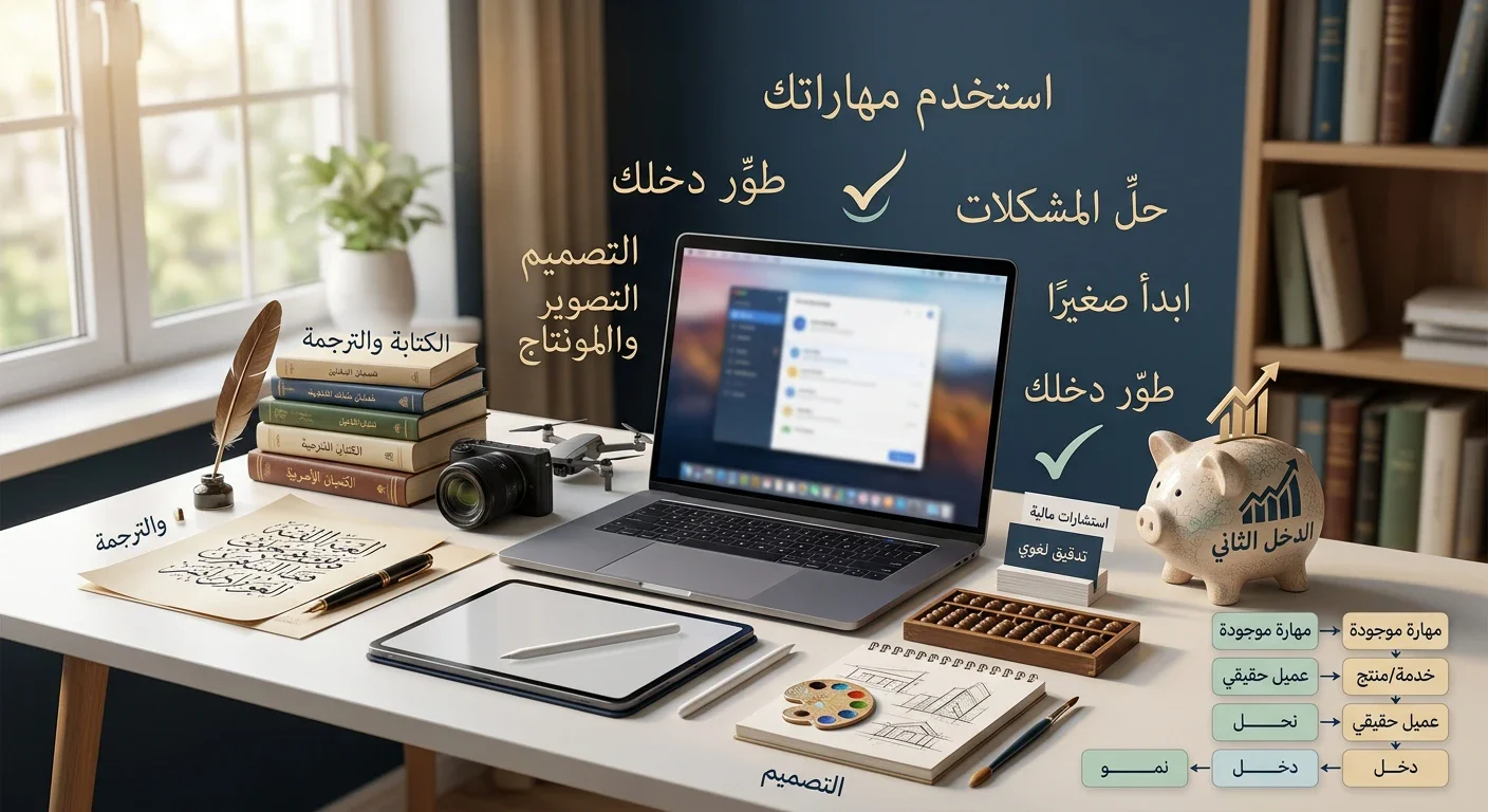 image about كيف تبني مصدر دخل ثانٍ من مهارة تمتلكها بالفعل؟ دليل عملي للمبتدئين
