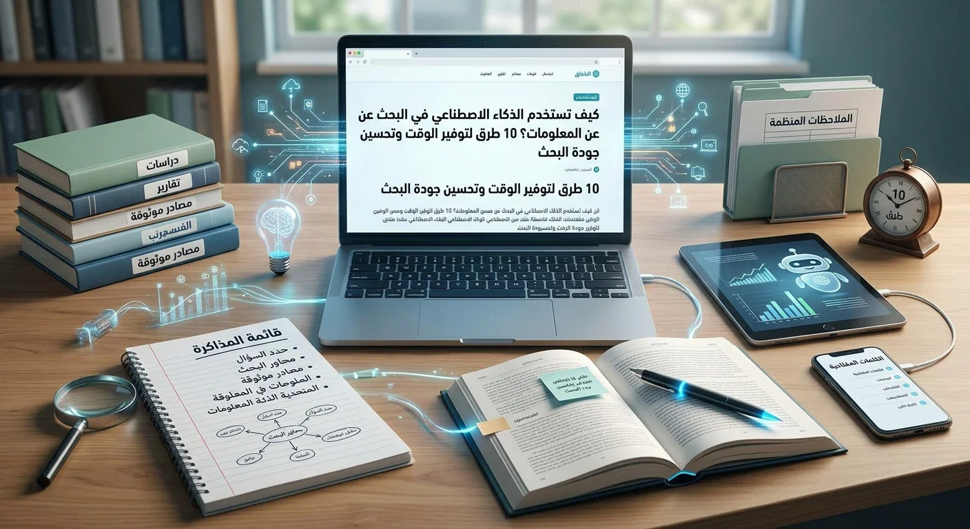 image about كيف تستخدم الذكاء الاصطناعي في البحث عن المعلومات؟ 10 طرق لتوفير الوقت وتحسين جودة البحث