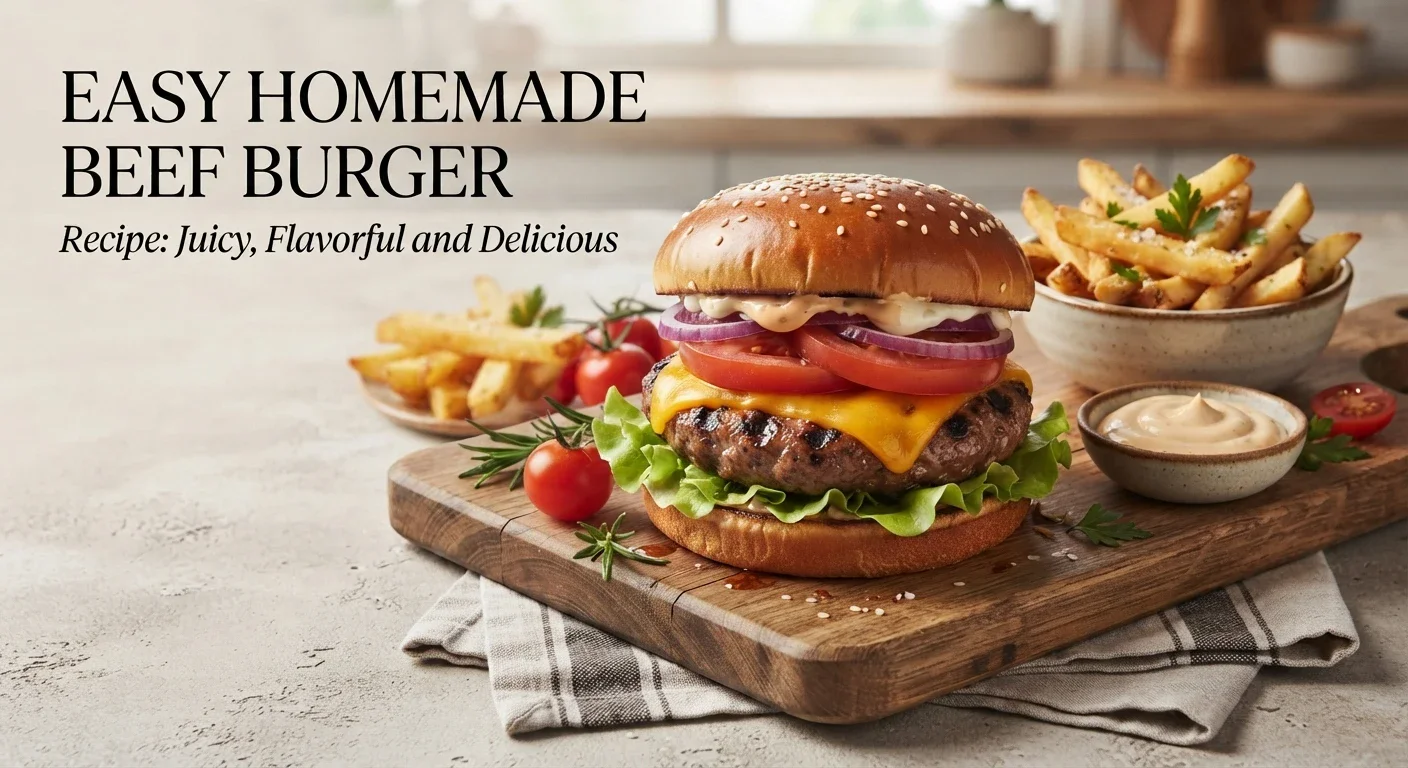 image about Easy Homemade Beef Burger Recipe: Juicy, Flavorful and Delicious
