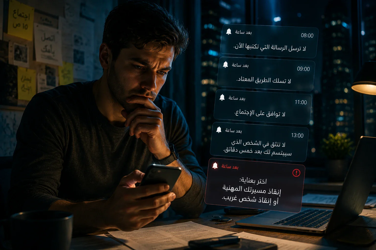 image about رسائل من المستقبل: تطبيق غريب يتنبأ بأخطائه قبل حدوثها بساعة
