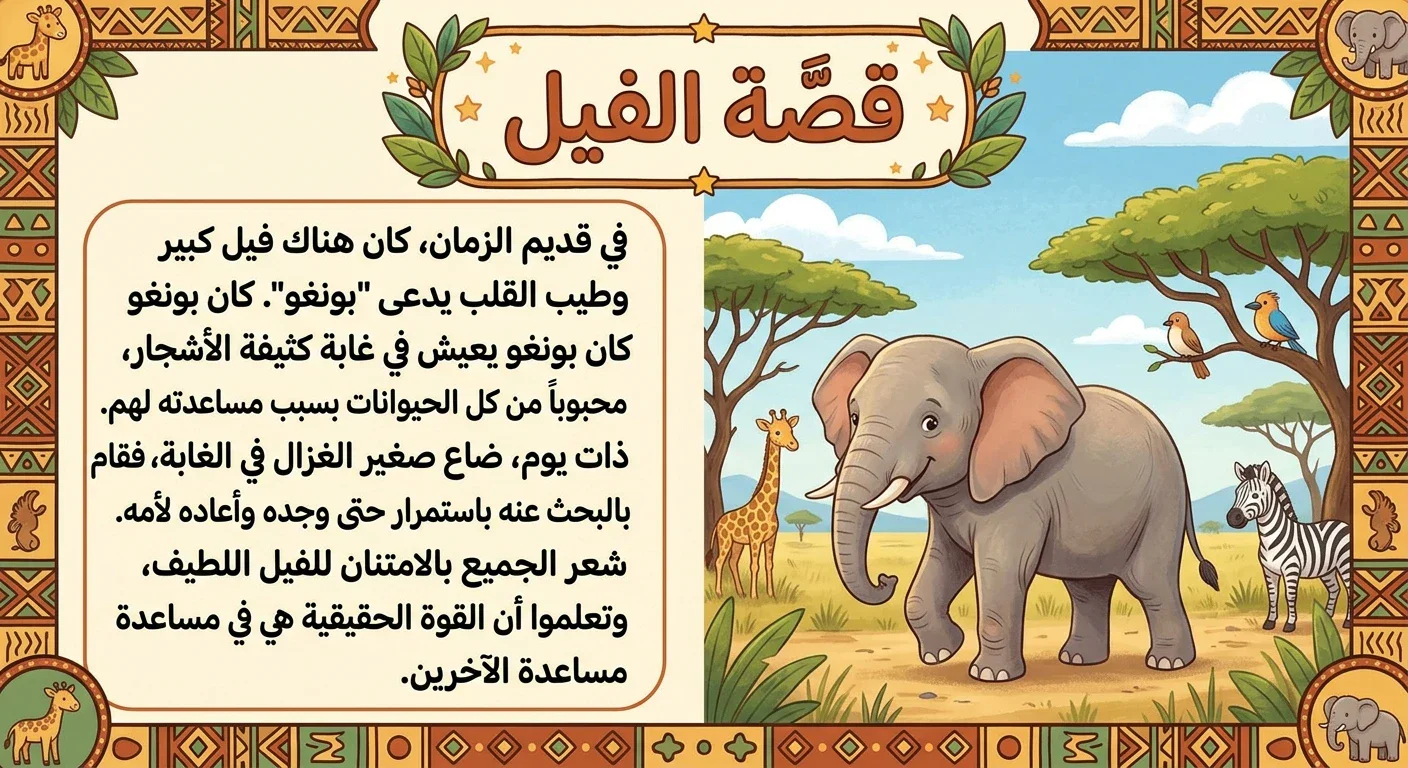 image about قصة الفيل والأصدقاء