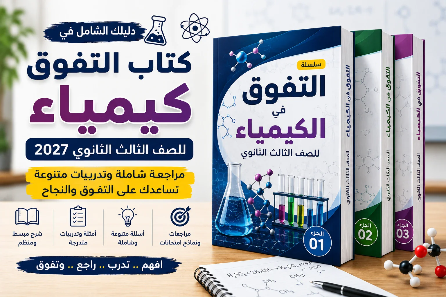 image about تحميل كتاب التفوق كيمياء ثالثة ثانوي 2027 PDF | الأجزاء الثلاثة كاملة