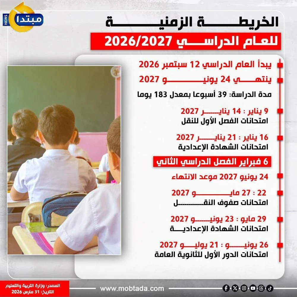 image about موعد بدء الدراسة في المدارس والجامعات 2026-2027.. التفاصيل كاملة