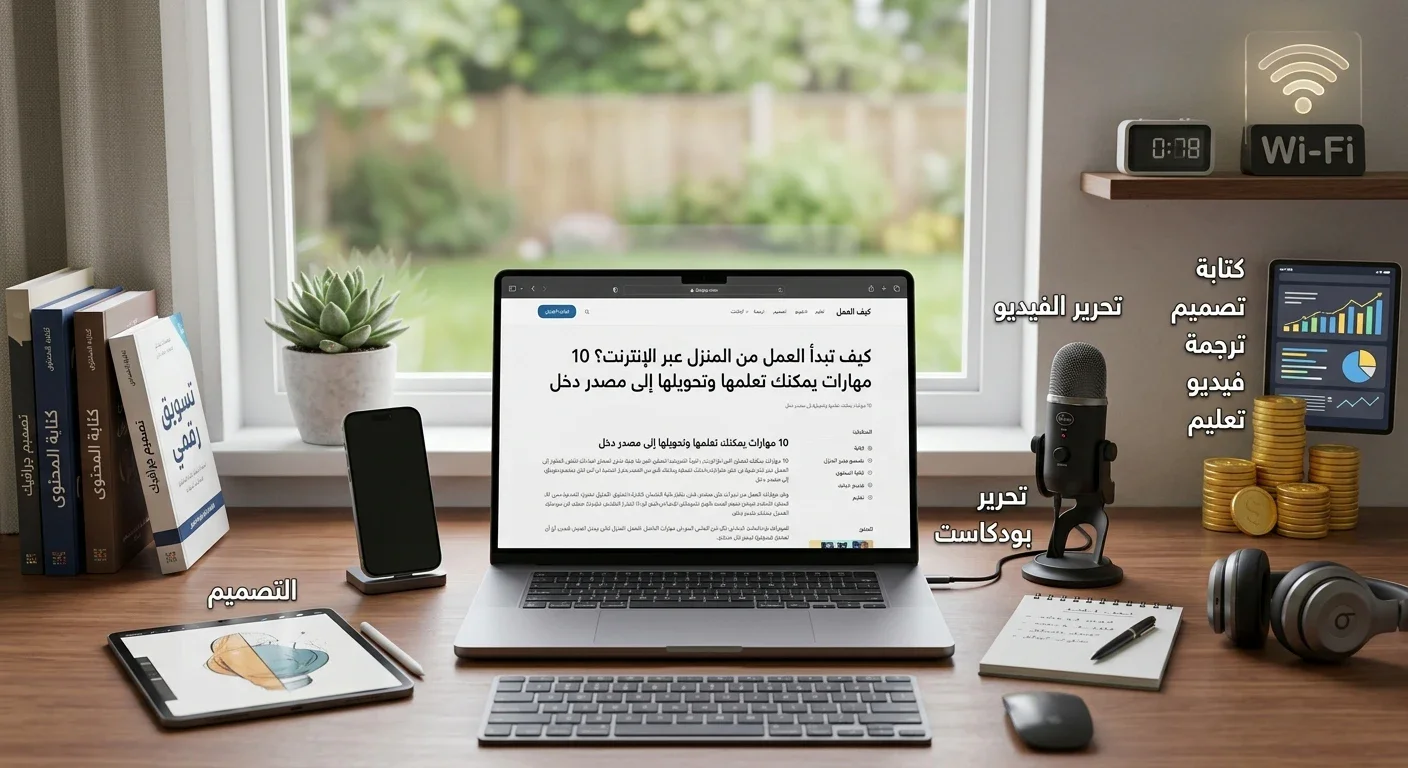 image about كيف تبدأ العمل من المنزل عبر الإنترنت؟ 10 مهارات يمكنك تعلمها وتحويلها إلى مصدر دخل