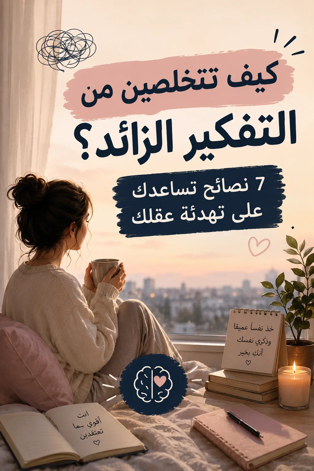 image about كيف تتخلصين من التفكير الزائد؟ 7 نصائح تساعدك على تهدئة عقلك» 🧠✨