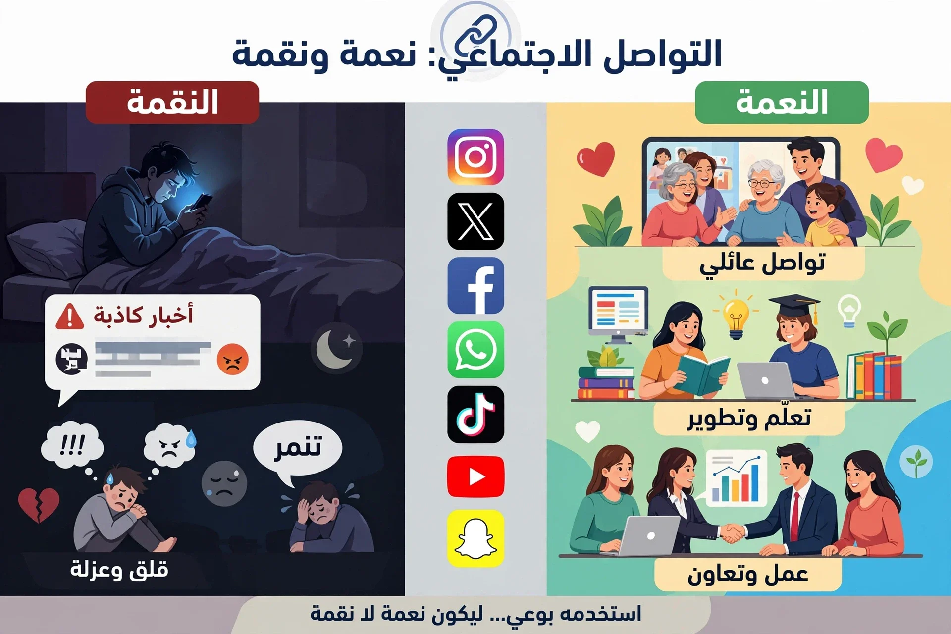 image about التواصل الاجتماعي بين نعمة ونقمة