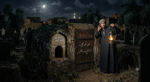 image about الطَّرْقَةُ التي جاءت من داخل القبر  في قريةٍ صغيرة، كان هناك قبرٌ قديم لم يجرؤ أحد على الاقتراب منه بعد منتصف الليل... 