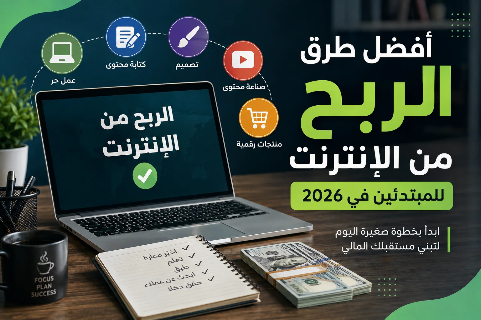 image about أفضل طرق الربح من الإنترنت للمبتدئين في 2026