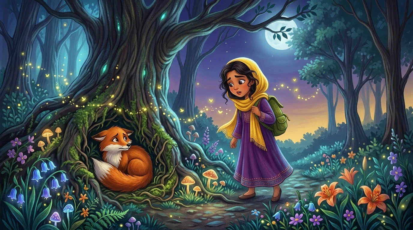 image about 🦊 نور والثعلب الذي كان يخاف من الظلام