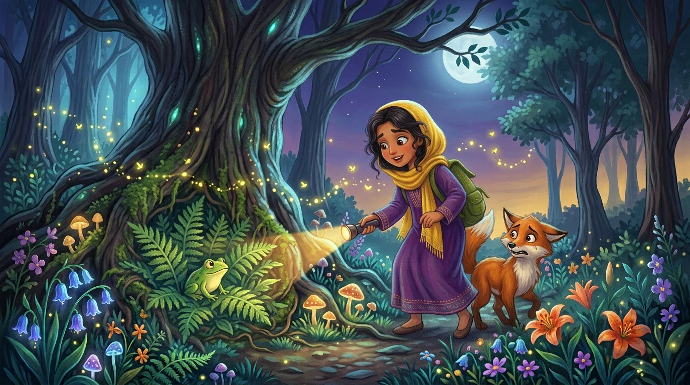 image about 🦊 نور والثعلب الذي كان يخاف من الظلام