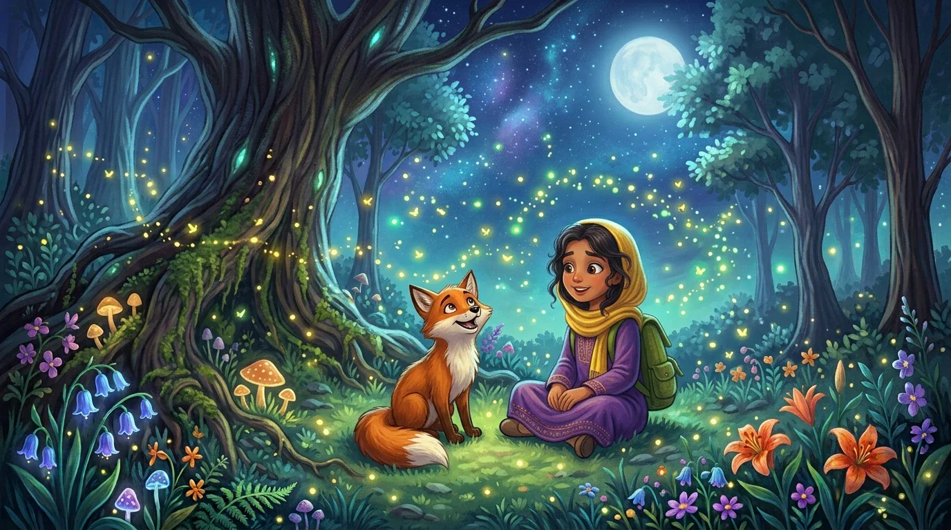 image about 🦊 نور والثعلب الذي كان يخاف من الظلام