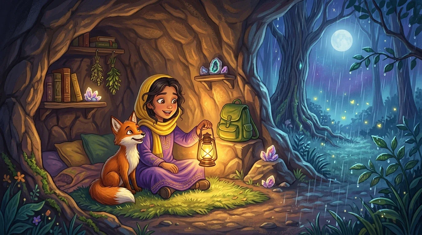 image about 🦊 نور والثعلب الذي كان يخاف من الظلام