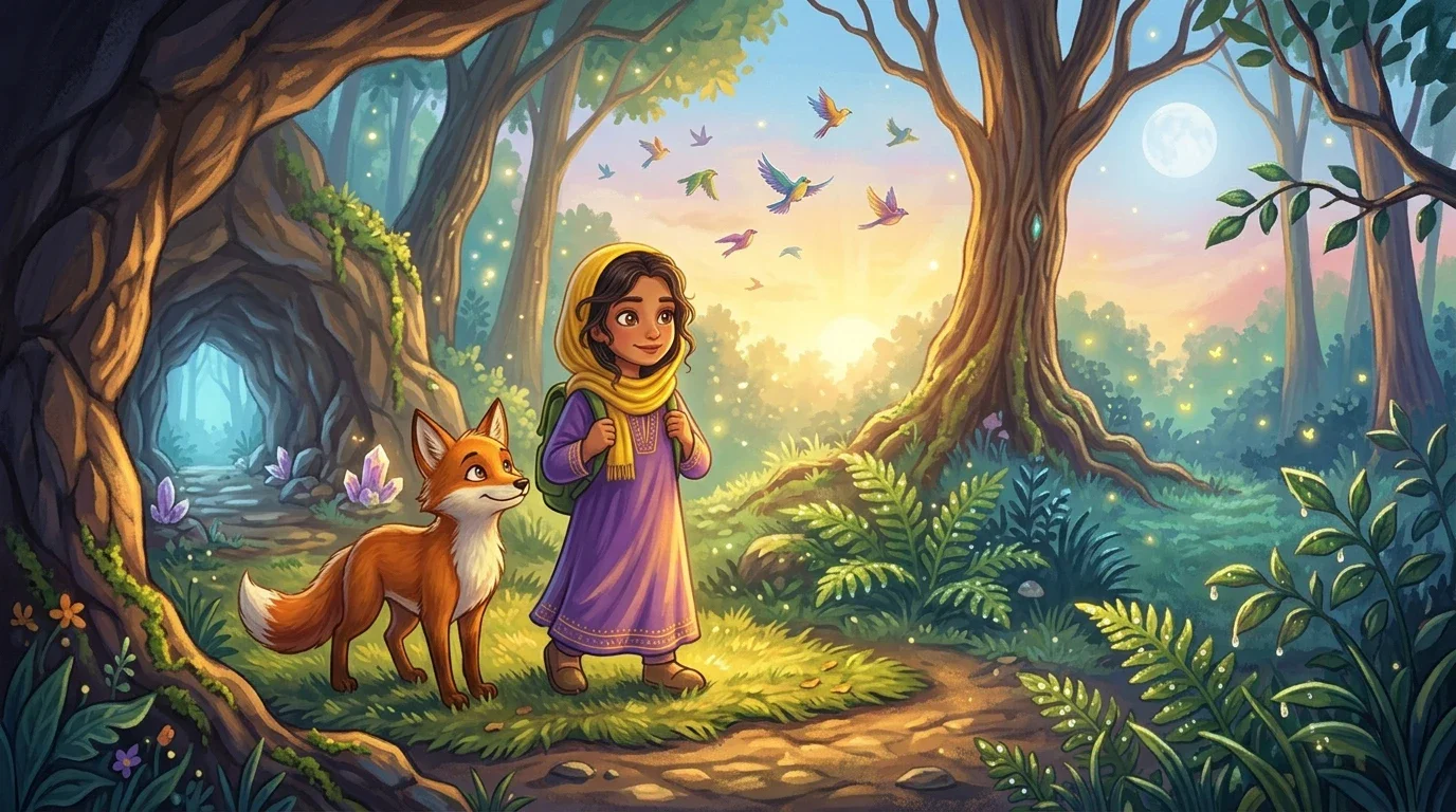 image about 🦊 نور والثعلب الذي كان يخاف من الظلام