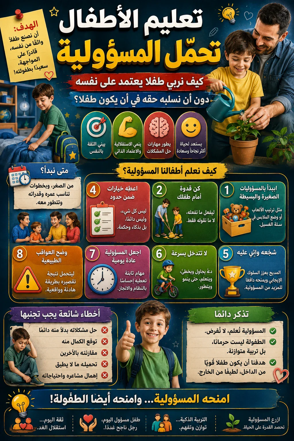 image about تعليم الأطفال تحمّل المسؤولية.. كيف نربي طفلًا يعتمد على نفسه دون أن نسلبه حقه في أن يكون طفلًا؟