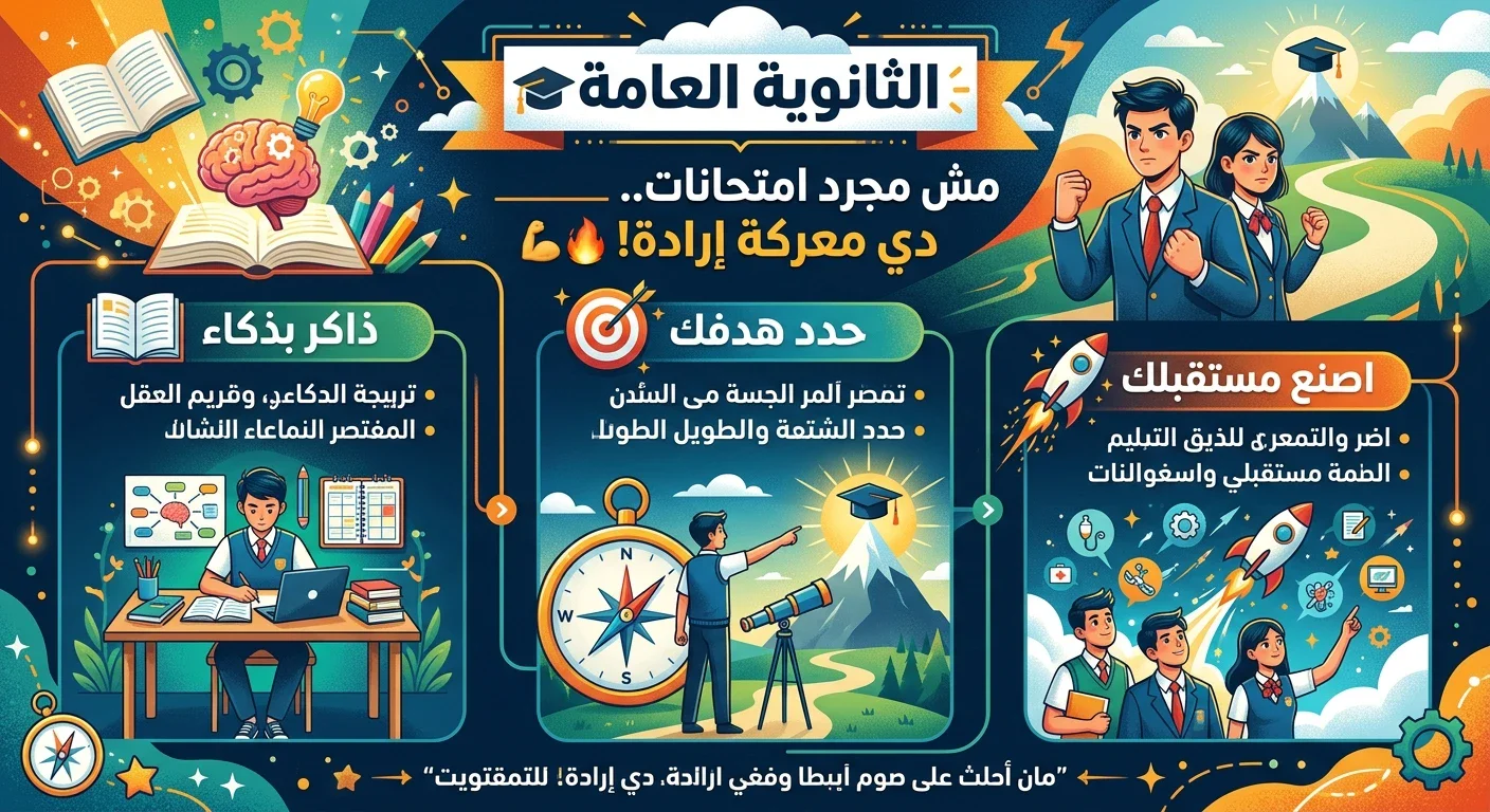 image about الثانوية العامة.. معركة الإرادة التي تصنع المستقبل 🎓🔥