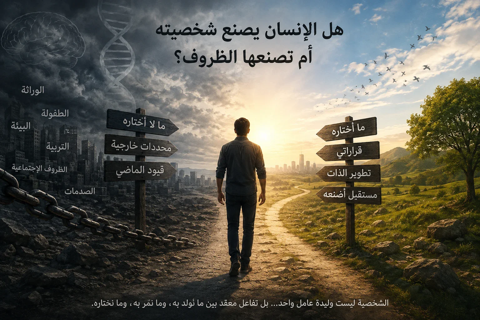 image about هل الإنسان يصنع شخصيته أم تصنعها الظروف؟ بين الوراثة والتجربة وحرية الاختيار