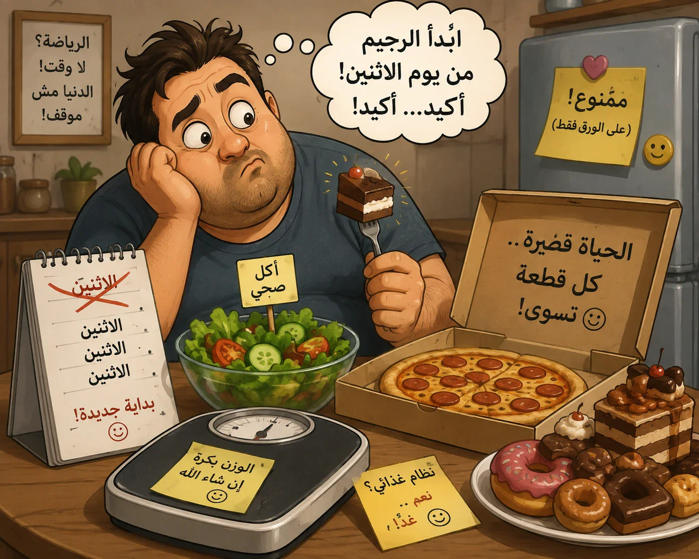 image about أنا والرجيم… قصة حب انتهت قبل أن تبدأ 😂