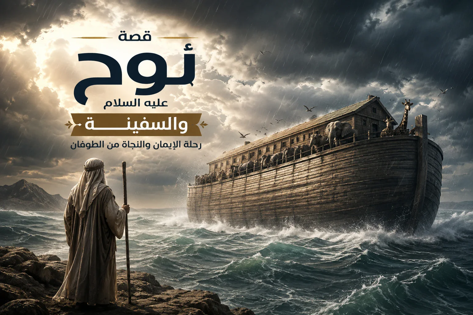 image about 🌊 قصة نوح عليه السلام والسفينة | رحلة الإيمان والنجاة من الطوفان 🚢
