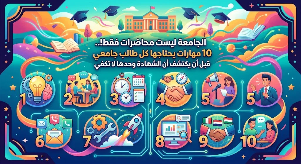 image about الجامعة ليست محاضرات فقط!.. 10 مهارات يحتاجها كل طالب جامعي قبل أن يكتشف أن الشهادة وحدها لا تكفي