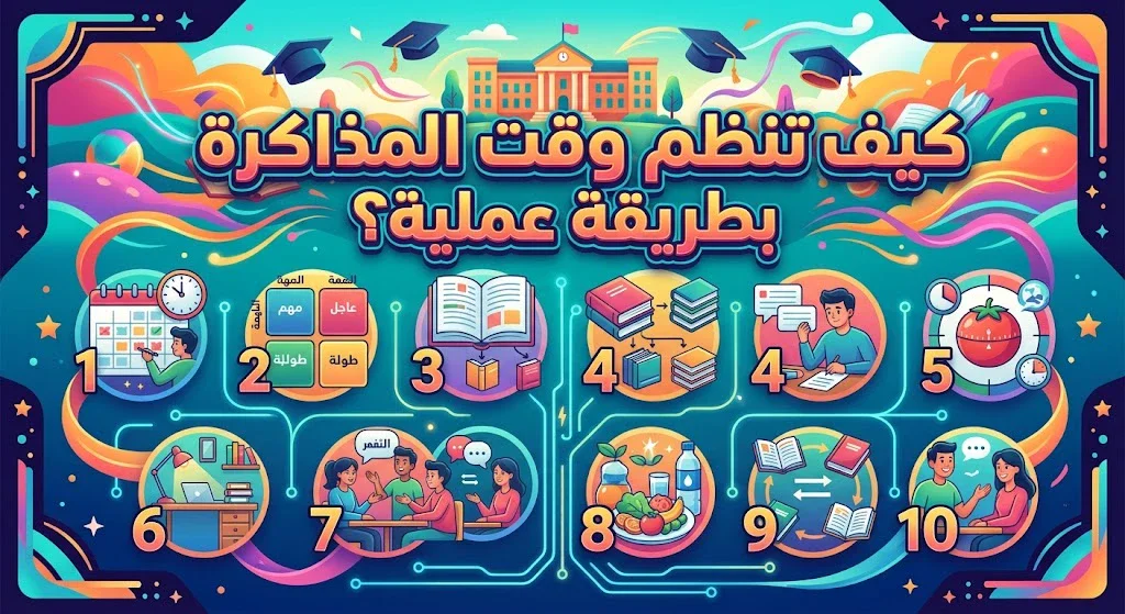 image about كيف تنظم وقت المذاكرة بطريقة عملية؟.. لا تذاكر ساعات أطول، بل تعلّم كيف تجعل كل دقيقة لها قيمة