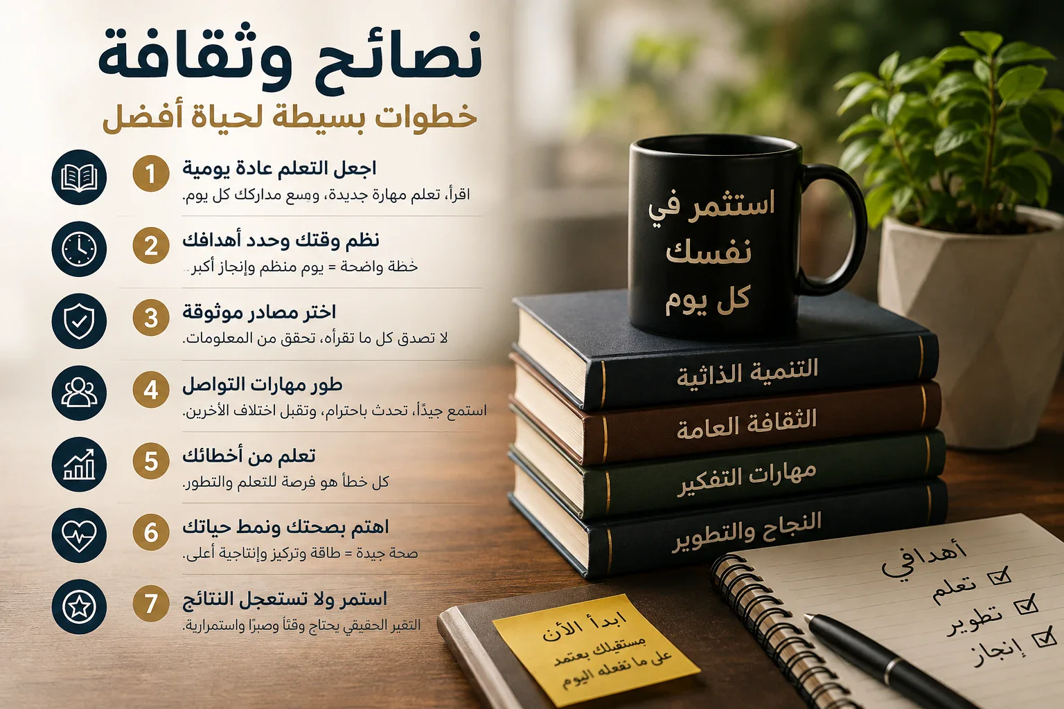image about  خطوات بسيطة لتطوير نفسك وبناء حياة أفضل