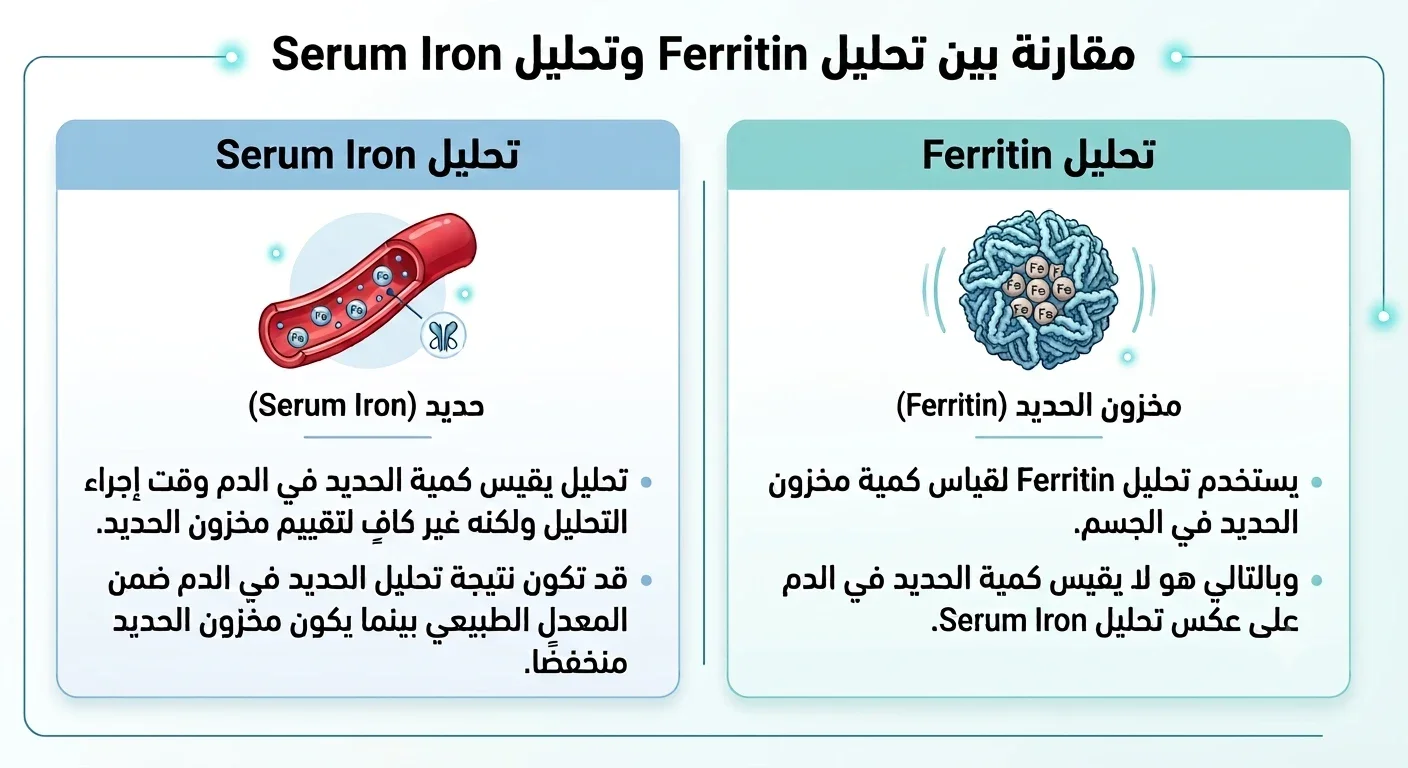 image about تحليل مخزون الحديد (Ferritin)،ماذا تعني النتيجة؟ وما الفرق بينه و بين تحليل الحديد في الدم (Serum Iron)؟