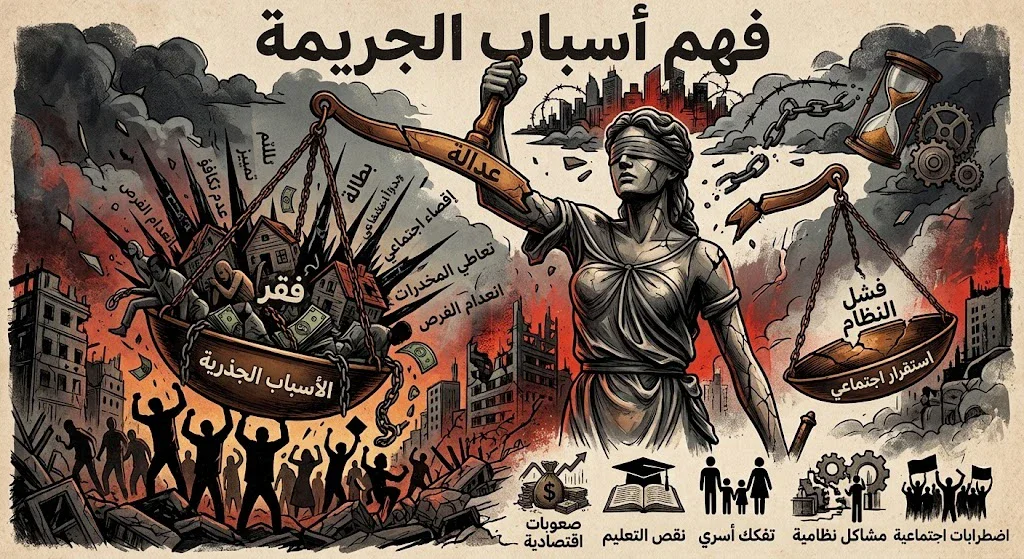 image about خلف الأقنعة: تفكيك الجذور العميقة لظاهرة انتشار الجرائم في المجتمعات المعاصرة