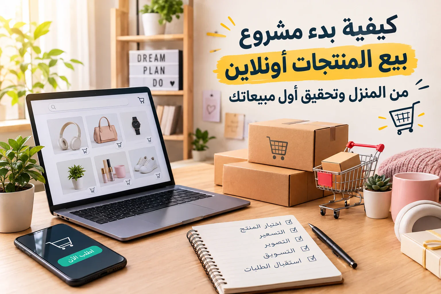 image about 💰 كيفية بدء مشروع بيع المنتجات أونلاين من المنزل وتحقيق أول مبيعاتك