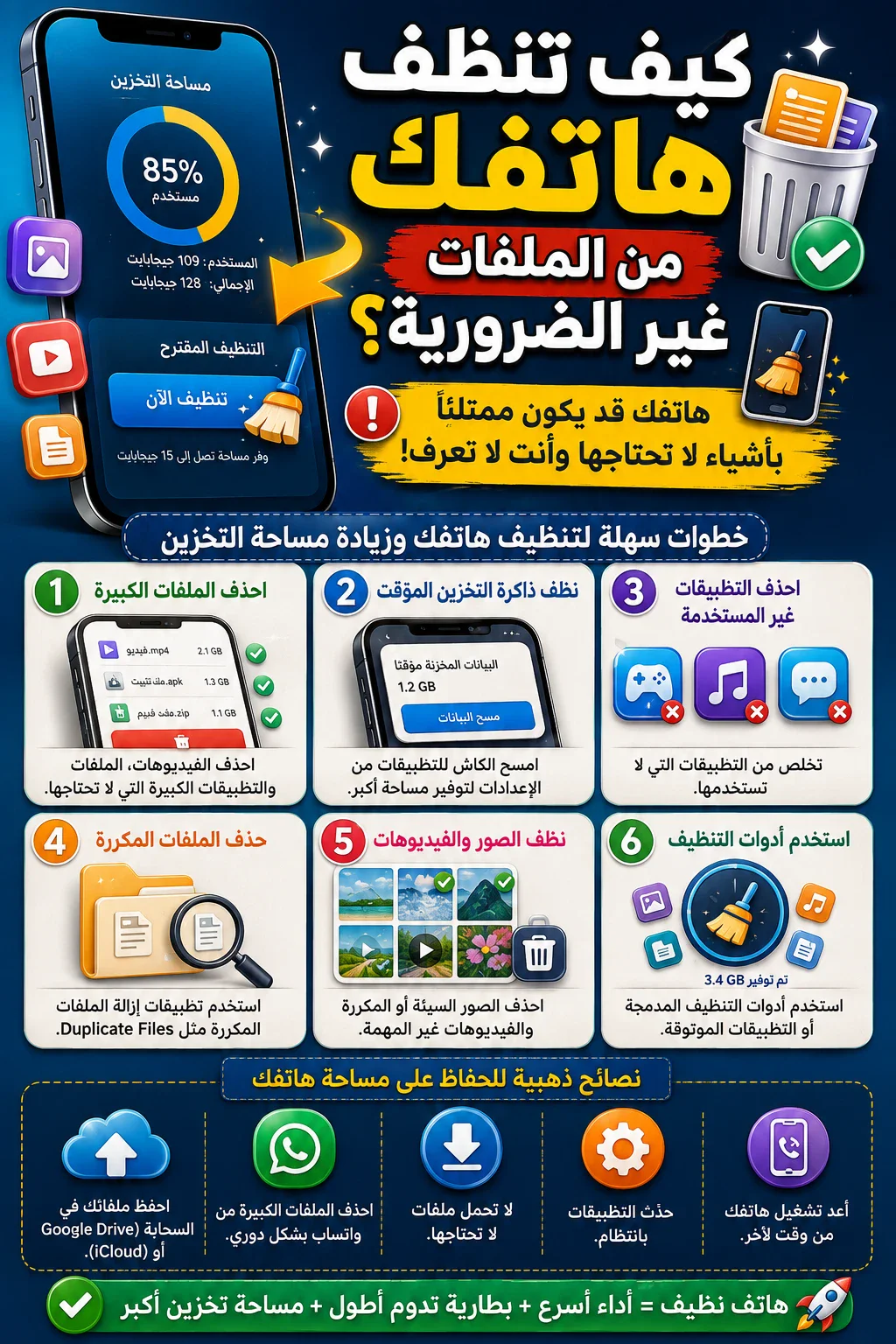 image about كيف تنظف هاتفك من الملفات غير الضرورية؟.. هاتفك قد يكون ممتلئًا بأشياء لا تحتاجها وأنت لا تعرف!