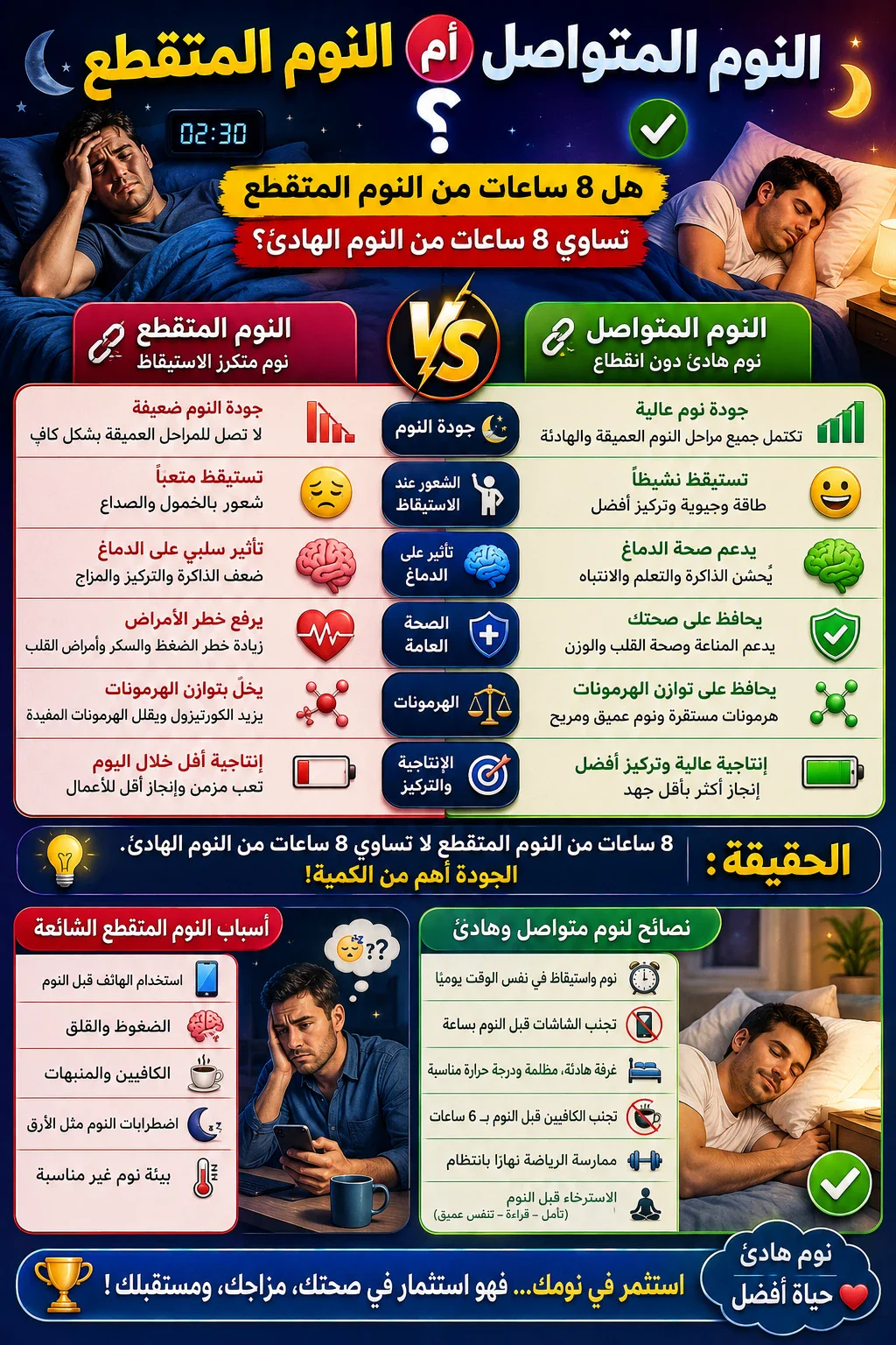 image about النوم المتقطع أم النوم المتواصل؟.. هل 8 ساعات من النوم المتقطع تساوي 8 ساعات من النوم الهادئ؟